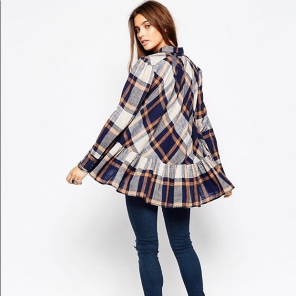 Free people NWOT PEPPY IN PLAID S